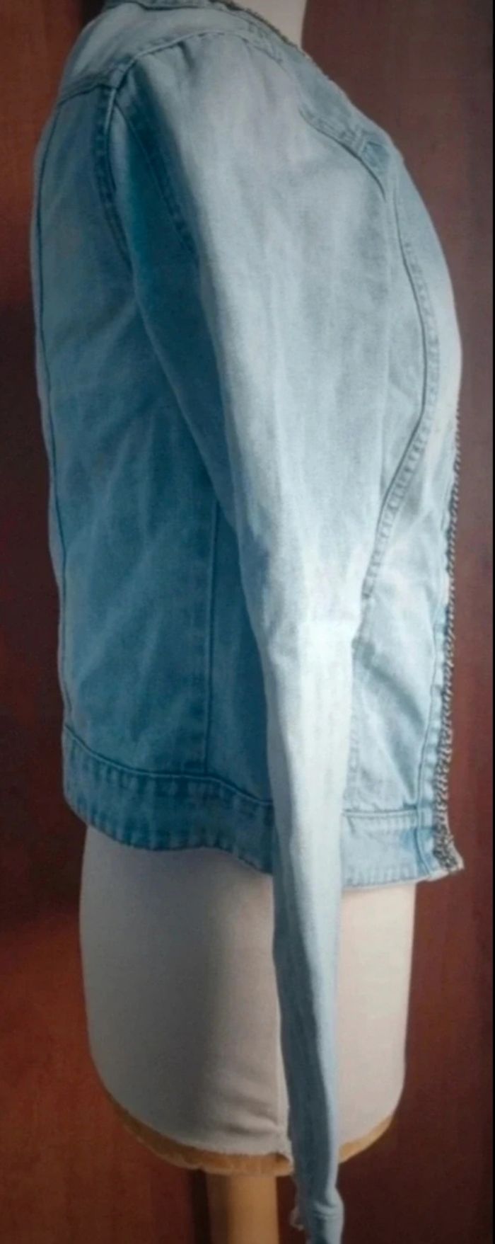 Veste en jeans avec chaîne taille S - photo numéro 3