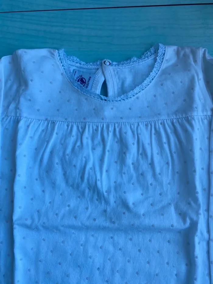 Pyjama fille blanc plumetis petit bateau 4 ans - photo numéro 2