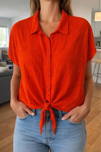Blouse orange femme 