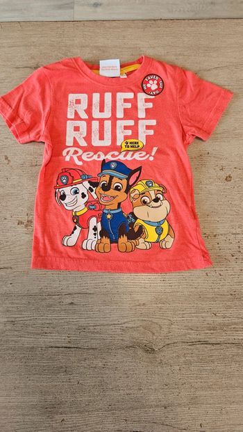 T shirt rose corail à manches courtes Paw Patrol, Nickelodéon, 3 ans