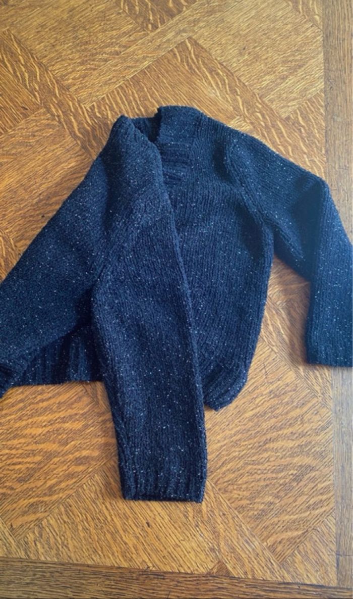 Petit gilet court noir pailleté/ Gilet/Gilet noir/ Pailettes - photo numéro 3