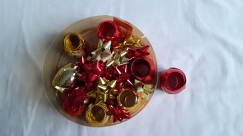 Lot de 8 bolducs rouge et doré