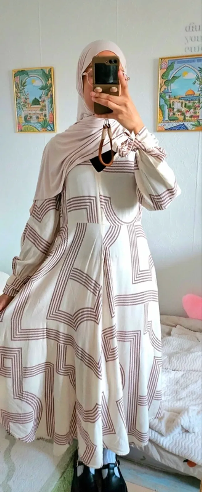 Robe fluide imprimée H&M - Taille 40 - photo numéro 2