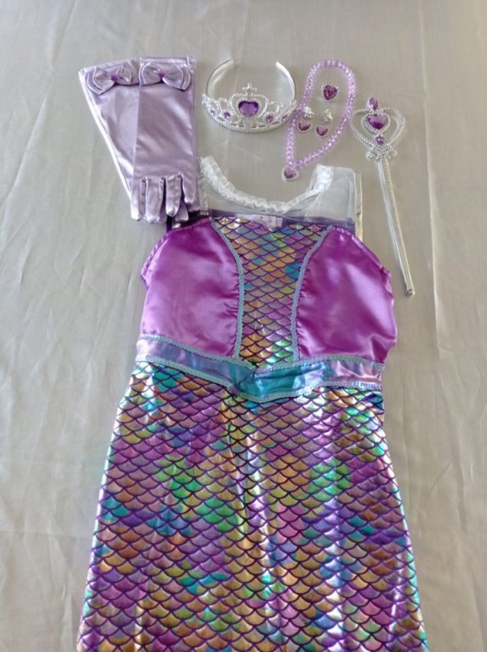 Déguisement sirène violette et accessoires 5-6ans - photo numéro 2
