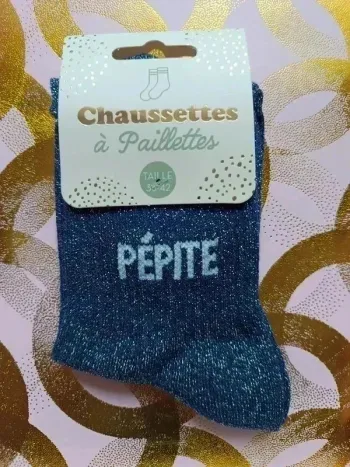 Chaussette à paillettes message