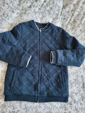 Veste manteau zippé mi saison marine 10 ans Okaïdi