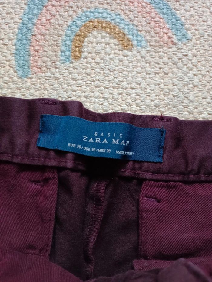 Pantalon zara man homme 38 bordeaux - photo numéro 3