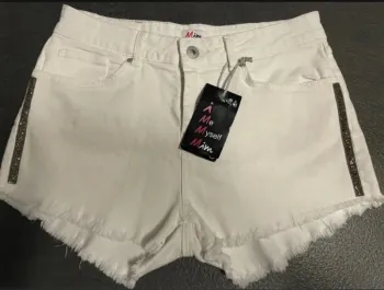 Short en jean blanc Mim – Taille 38 – Neuf