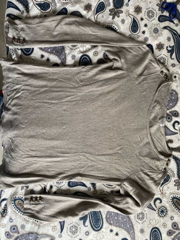 Pull marron/gris - photo numéro 2