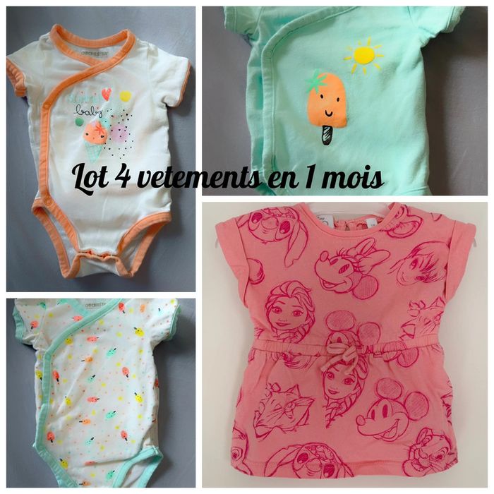 Lot de 4 vêtements fille en 1 mois