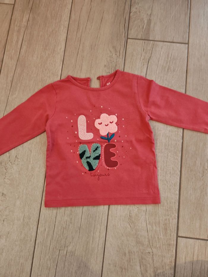 Ensemble fille 2 ans jeans et t-shirt manches longues Love - photo numéro 5