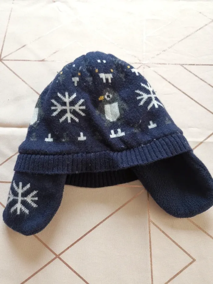 Bonnet bébé pingouins