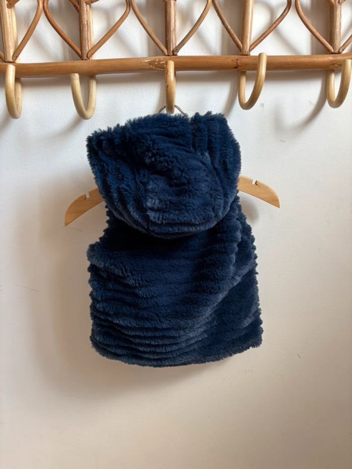 Doudoune sans manche avec capuche bleue 3 mois - photo numéro 4