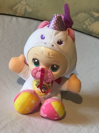 Petit Bébé Capuche Licorne Corne Pois Tétine Rose Petit Cri Cœur Jaune Peluche Petits Enfants Bébés