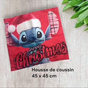 Housse de coussin stitch Disney noël