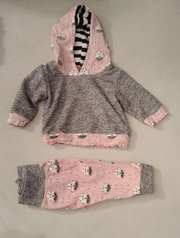 ensemble jogging imprimé fille 12 mois catpapa
