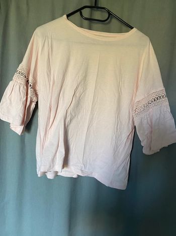 Haut manches 3/4 rose clair