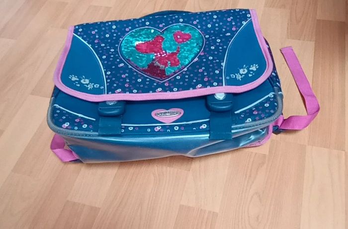 Cartable bleu et rose - photo numéro 19