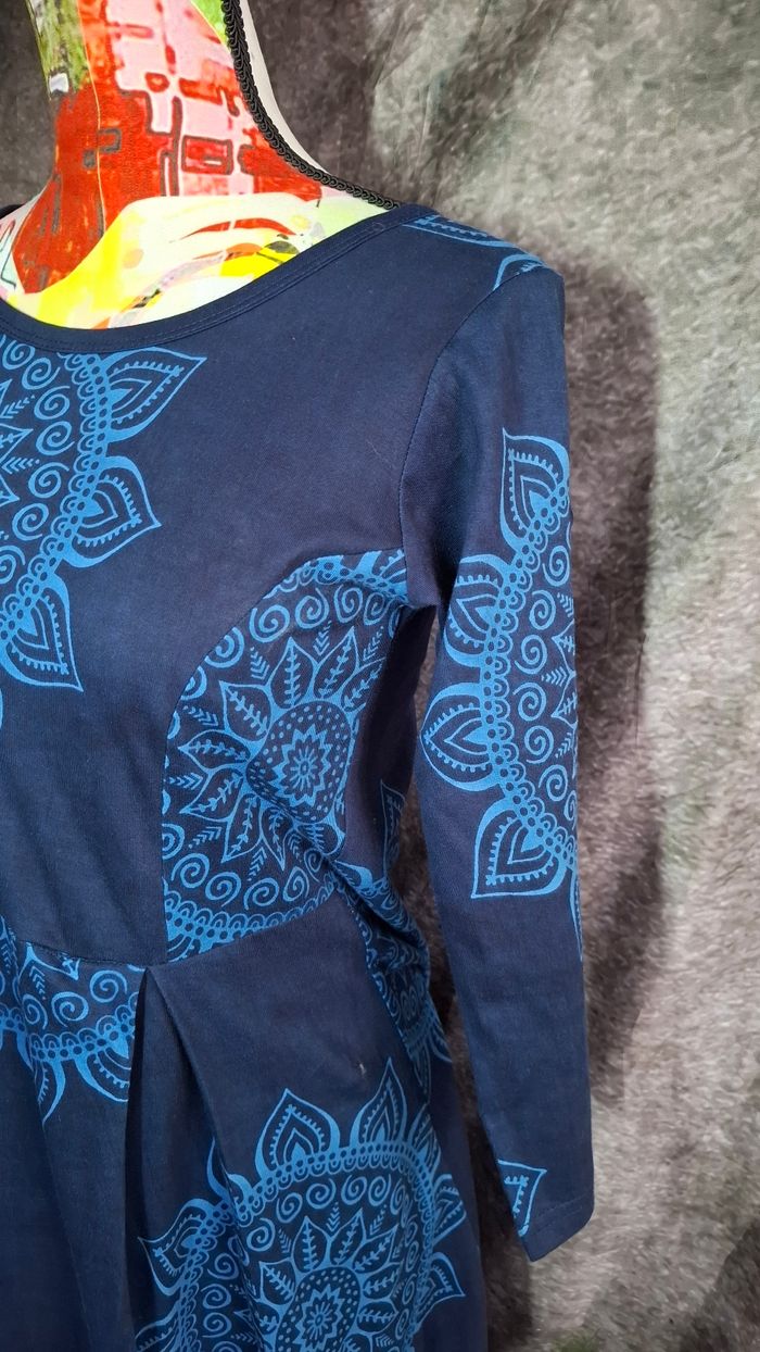 Robe bleu imprimé mandala bohème ethnique - photo numéro 3