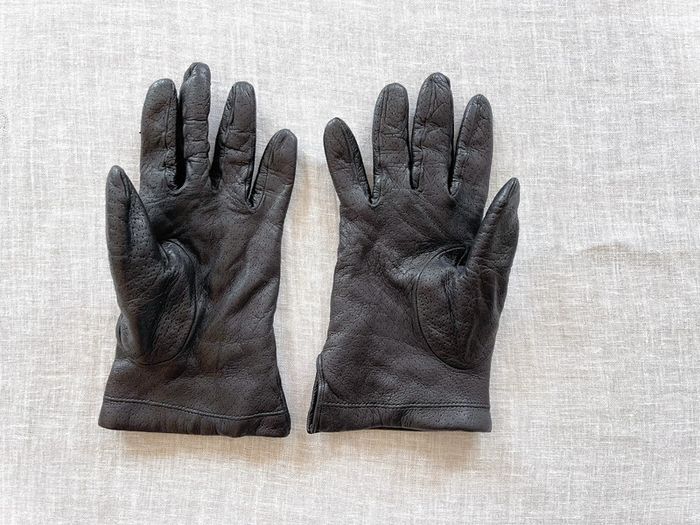 Paire de gant noir fabriqué en Italie doublure - photo numéro 5