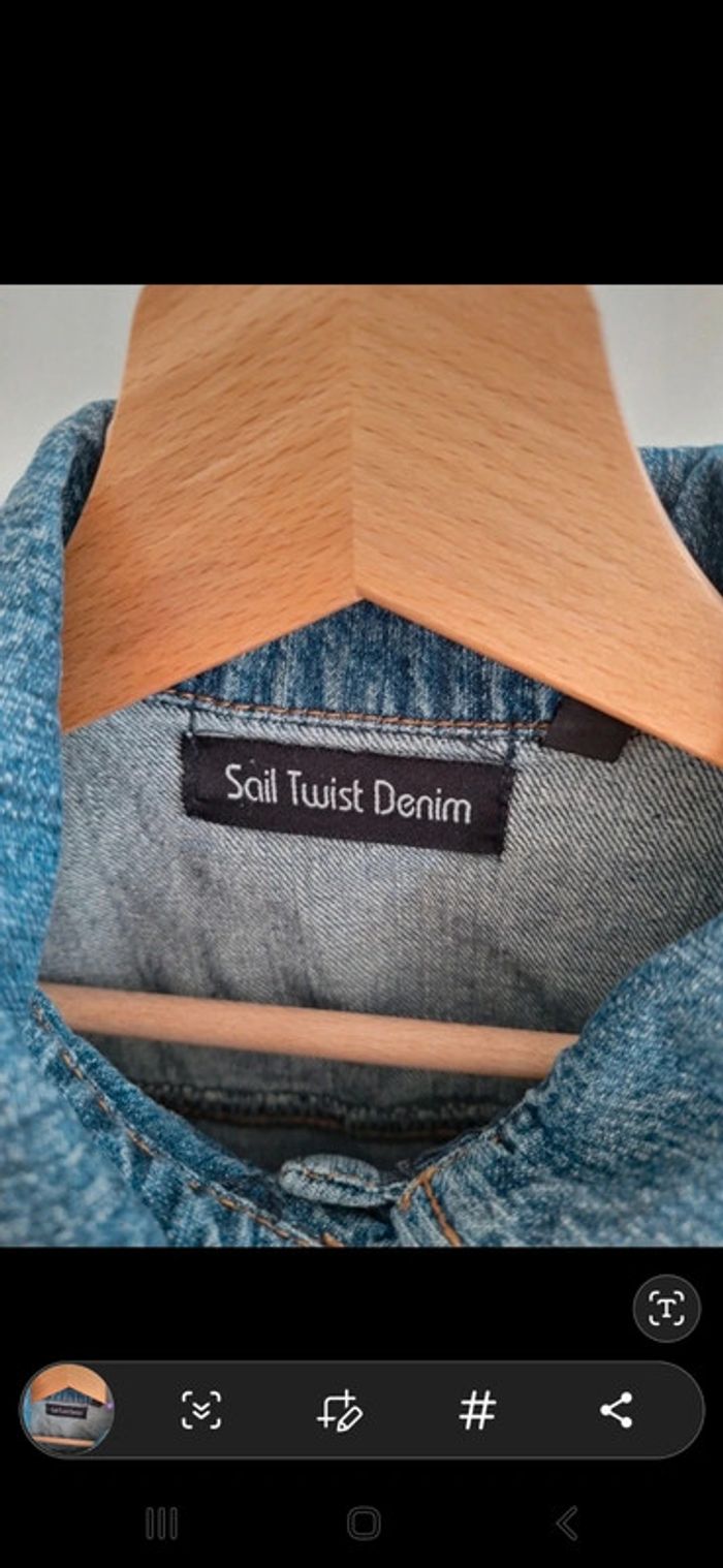 Veste en jean bleu Femme 36 S Sail Twist Denim - photo numéro 3