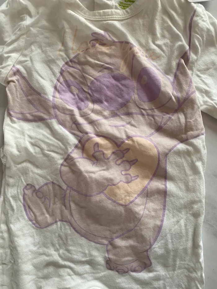 Pyjama fin blanc Stitch Kiabi 9 mois/69-72 cm [ref.85B070] - photo numéro 3