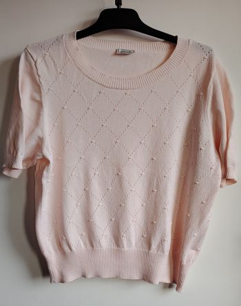 Pull rose clair à manches courtes – Pimkie – Taille M