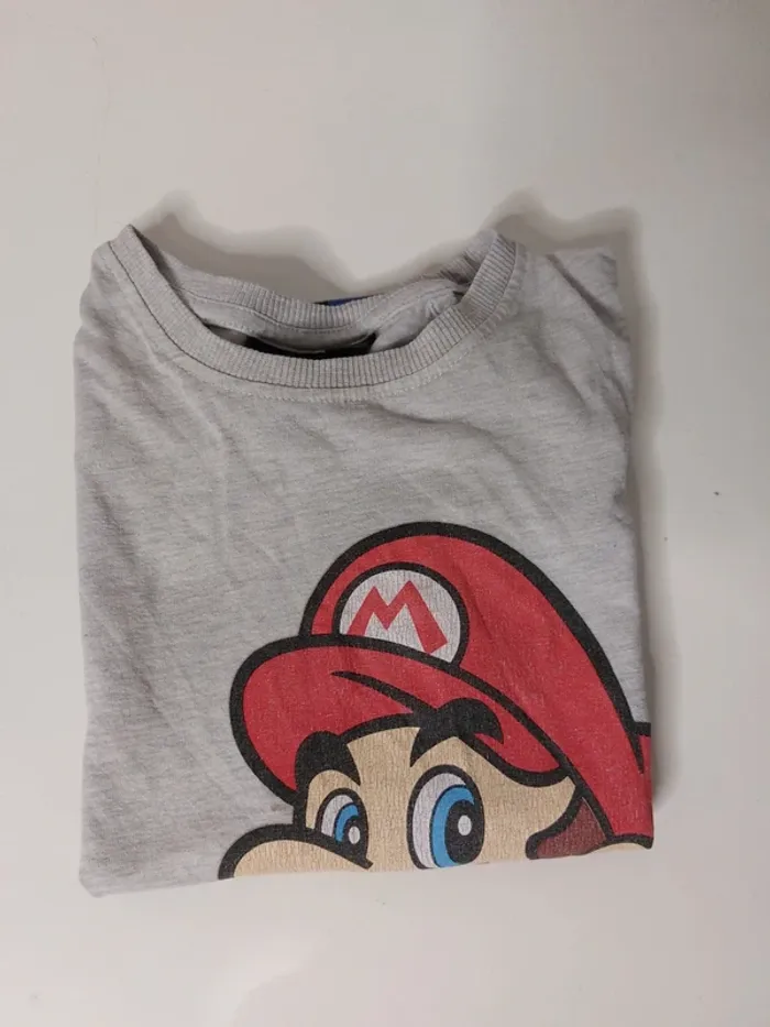 Tee-shirt gris imprimé "Mario" - photo numéro 2