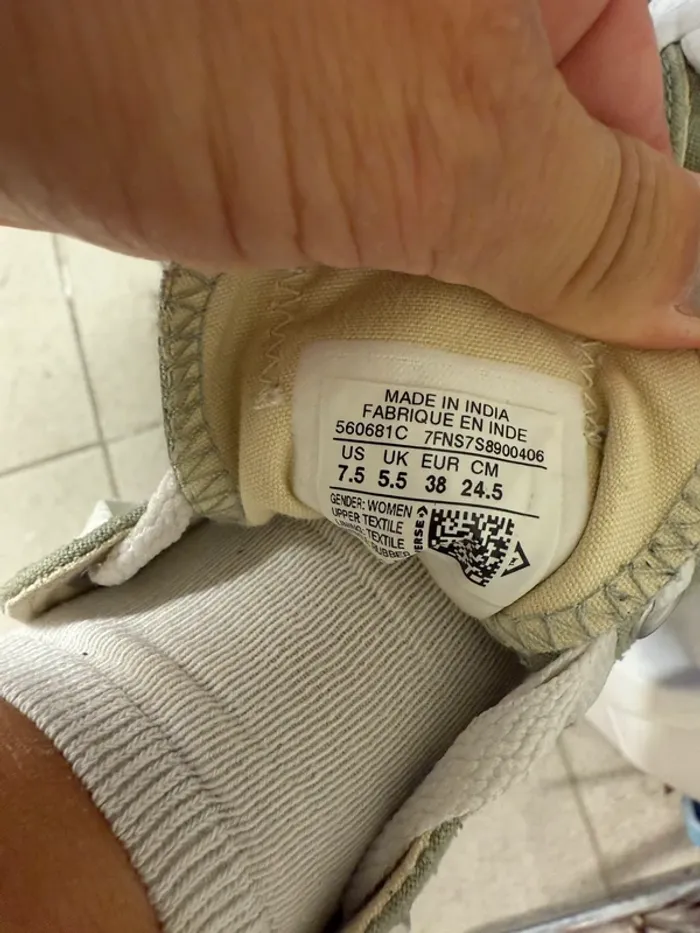 Très jolies baskets basses vert eau femme - photo numéro 5