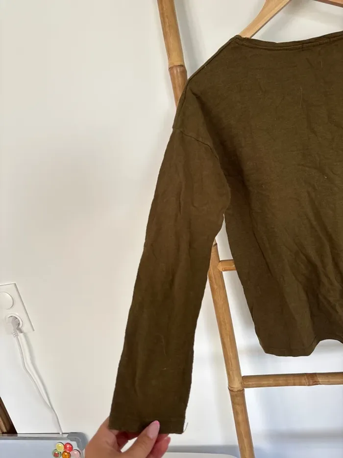 t-shirt à manches longues kaki bonobo taille M - photo numéro 7