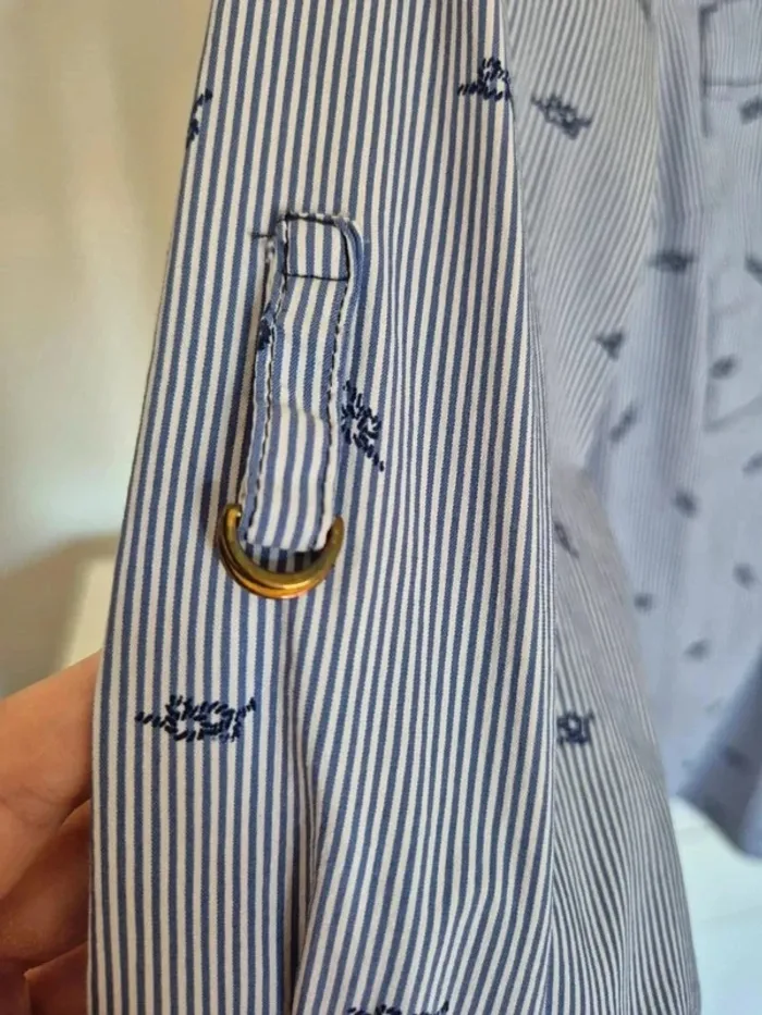 Chemise ZARA basic cintrée bleu à rayures Taille S 36 - photo numéro 4