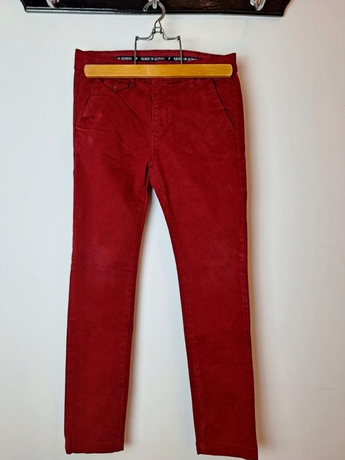 Pantalon chino bordeaux garçon 10 ans TAO