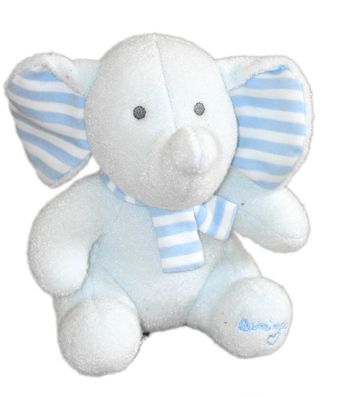 Peluche doudou Elephant bleu Luminou 20 cm Jemini