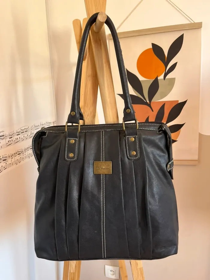 Sac noir vintage y2k synthétique en bon état [ref2508SBl158]
