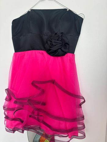 Robe de soirée fushia et noire T36/38