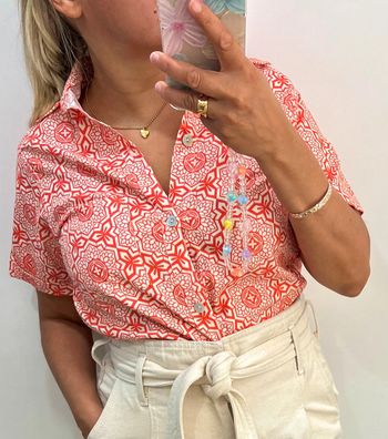 Chemise Manches Courtes Imprimée Taille 38