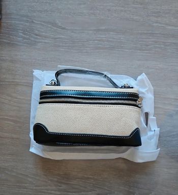 Petit sac à main femme neuf beige et noir neuf