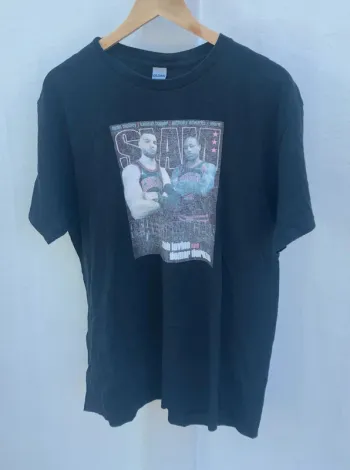 Gildan T-shirt black NBA basketball LaVine DeRozan magazine cover Mens L