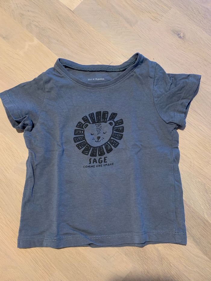 Tee shirt 9 mois bleu gris - photo numéro 2