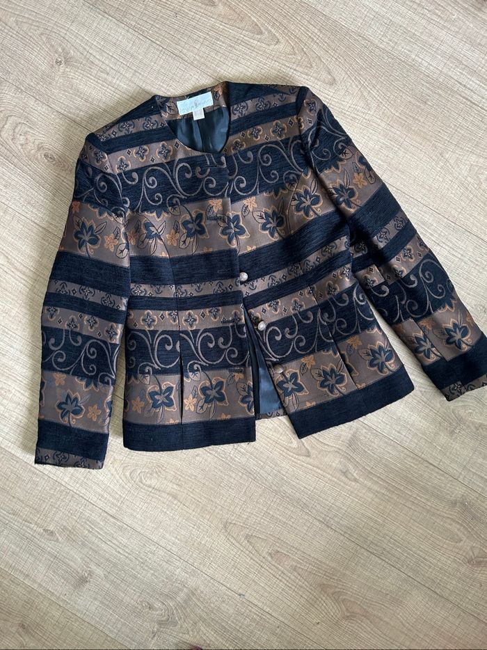 Veste noire et bronze Un Jour Ailleurs taille française 38 TBE - photo numéro 7
