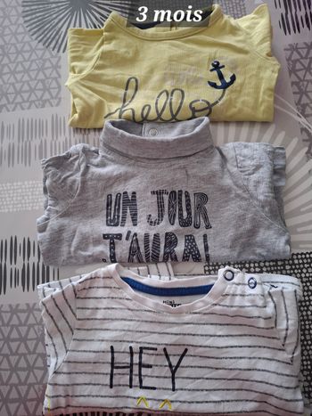 3 hauts manches longues 3 mois