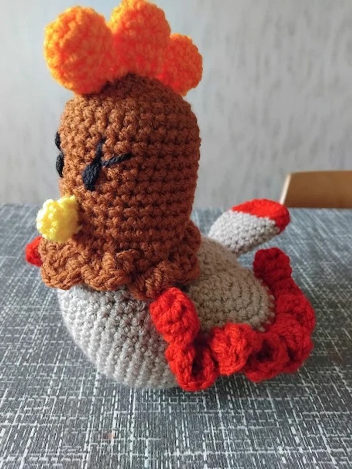 doudou peluche poule et son poussin - photo numéro 3