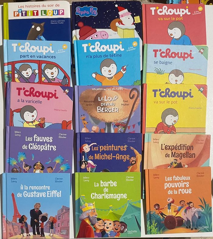 Lot de livres p’tit loup tchoupi t’choupi et autres pas cher et en très bon état