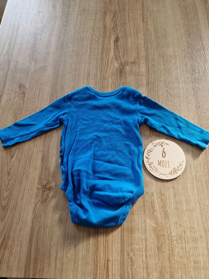 Body manches longues bleu Singe et banane 🐵 - Lupilu - 2/6 Mois (62/68 cm) - photo numéro 4