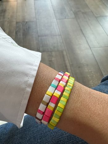 Lot de 3 bracelets élastique Tila ton multicolore 