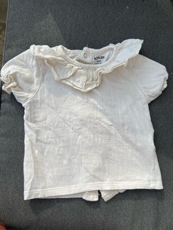 T-shirt Kiabi, blanc avec col