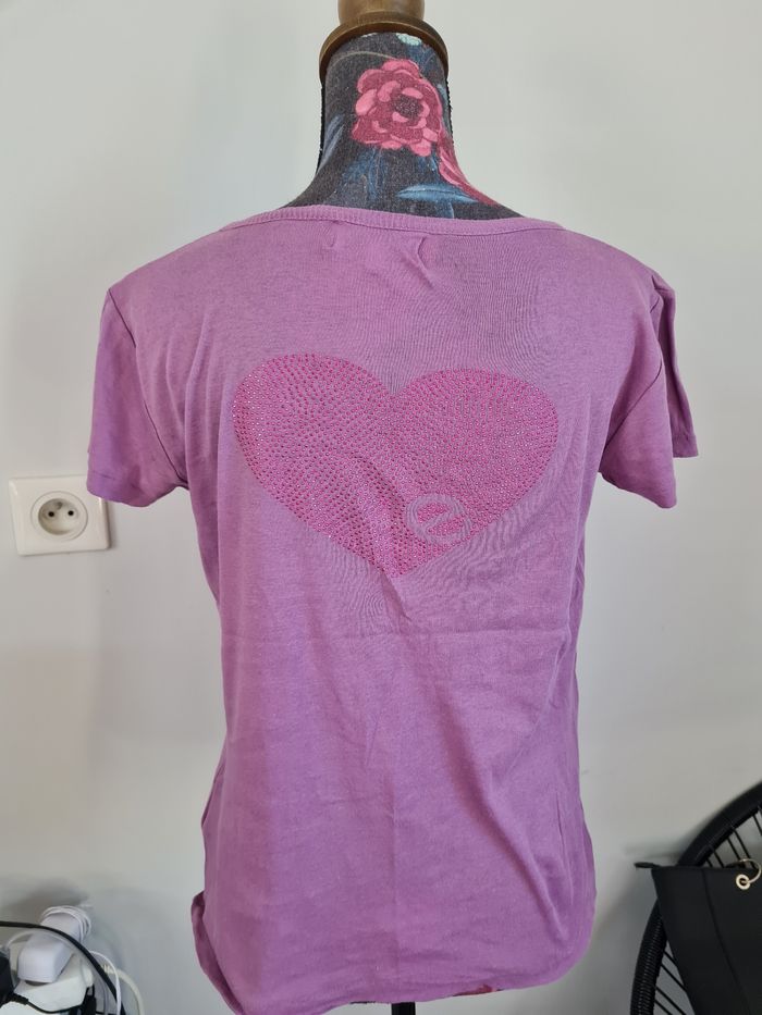 Teeshirt lilas cœurs elite - photo numéro 2