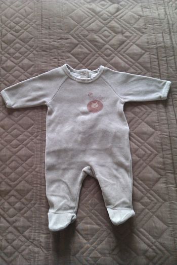 Pyjama dors-bien velours taupe Verbaudet taille 1 mois