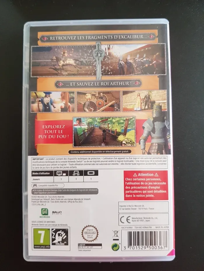 Jeu Switch Puy du Fou la quête d'Excalibur - photo numéro 2