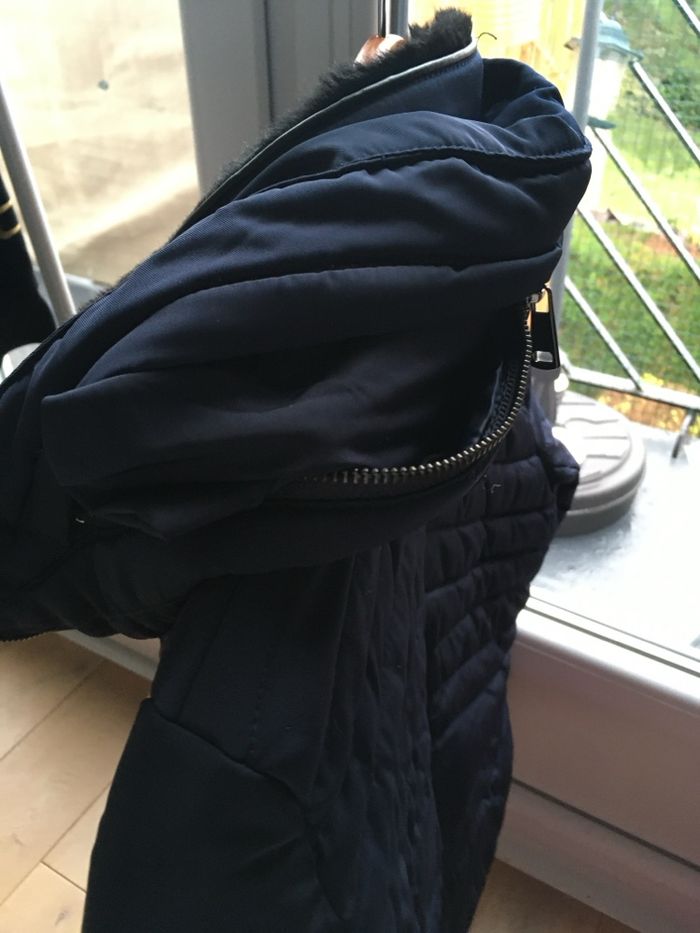 Manteau court camaïeu bleu foncé - photo numéro 3